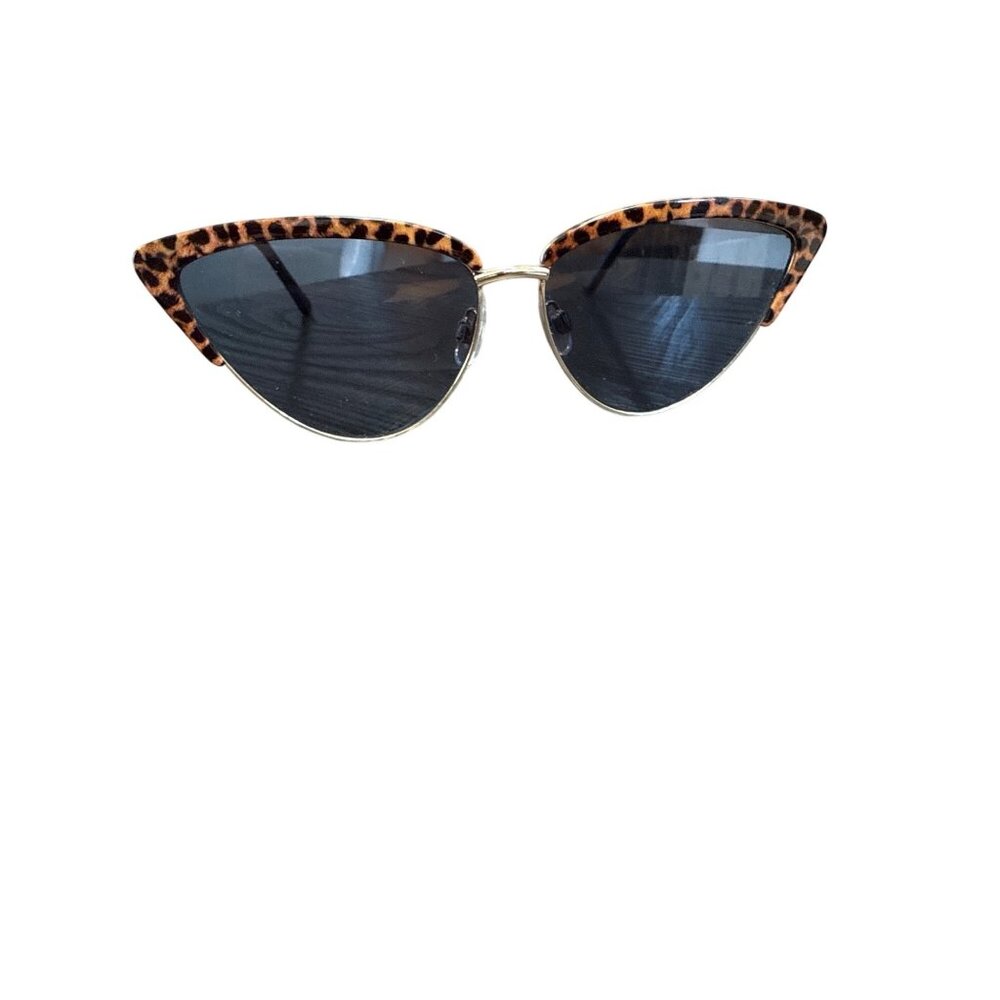 Express Cat-Eye Leopard Print Sunglasses With Black Lenses & 100% UV Protection